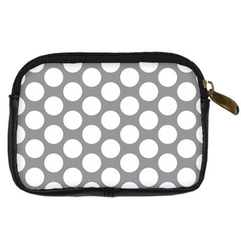 Grey Polkadot Digital Camera Leather Case from ArtsNow.com Back