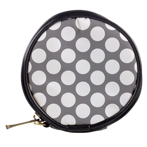 Grey Polkadot Mini Makeup Case from ArtsNow.com Back