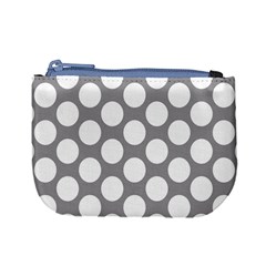 Grey Polkadot Coin Change Purse from ArtsNow.com Front