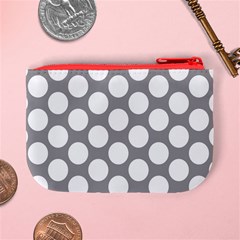 Grey Polkadot Coin Change Purse from ArtsNow.com Back