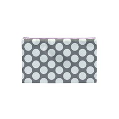 Grey Polkadot Cosmetic Bag (Small) from ArtsNow.com Front