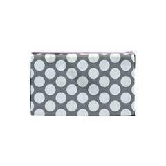 Grey Polkadot Cosmetic Bag (Small) from ArtsNow.com Back