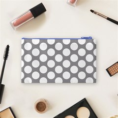 Grey Polkadot Cosmetic Bag (Small) from ArtsNow.com Back