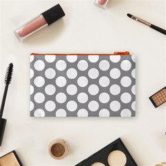 Grey Polkadot Cosmetic Bag (Small) from ArtsNow.com Back