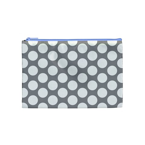 Grey Polkadot Cosmetic Bag (Medium) from ArtsNow.com Front