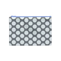 Grey Polkadot Cosmetic Bag (Medium) from ArtsNow.com Front