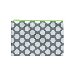 Grey Polkadot Cosmetic Bag (Medium) from ArtsNow.com Front