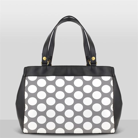 Grey Polkadot Oversize Office Handbag (Two Sides) from ArtsNow.com Back