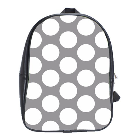 Grey Polkadot School Bag (XL) from ArtsNow.com Front