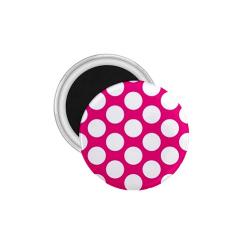 Pink Polkadot 1.75  Button Magnet from ArtsNow.com Front