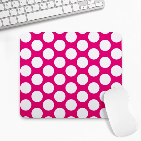 Pink Polkadot Large Mouse Pad (Rectangle) from ArtsNow.com Front