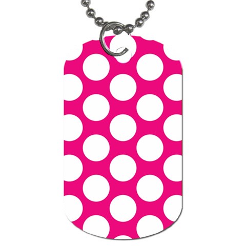 Pink Polkadot Dog Tag (One Sided) from ArtsNow.com Front