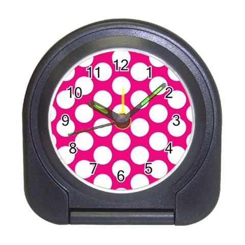 Pink Polkadot Desk Alarm Clock from ArtsNow.com Front