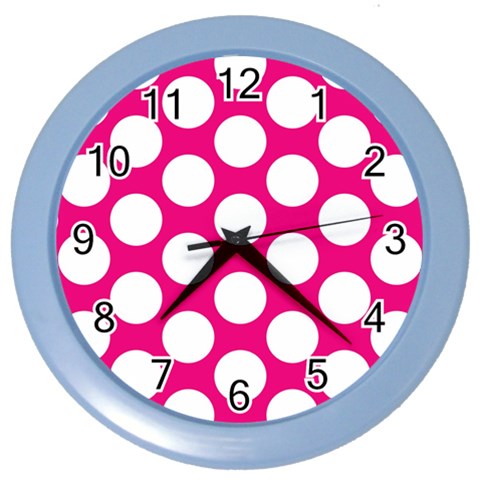 Pink Polkadot Wall Clock (Color) from ArtsNow.com Front