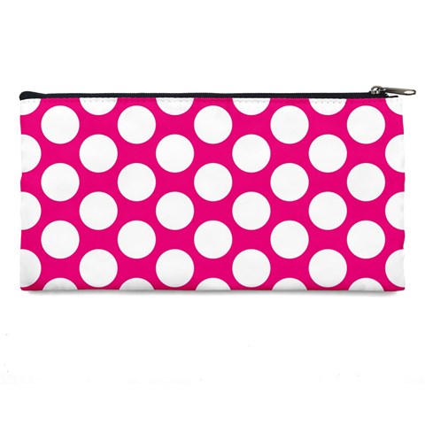 Pink Polkadot Pencil Case from ArtsNow.com Back