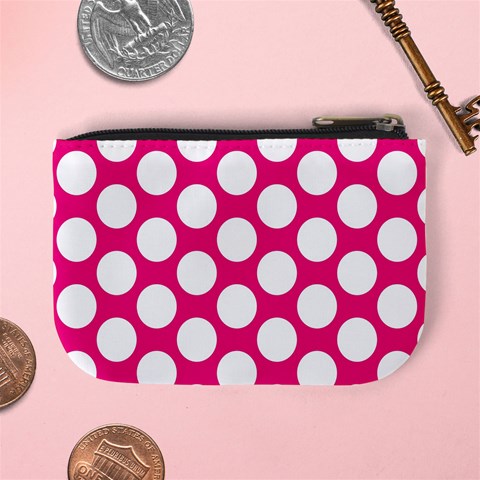 Pink Polkadot Coin Change Purse from ArtsNow.com Back