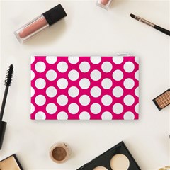 Pink Polkadot Cosmetic Bag (Small) from ArtsNow.com Back