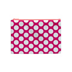 Pink Polkadot Cosmetic Bag (Medium) from ArtsNow.com Front