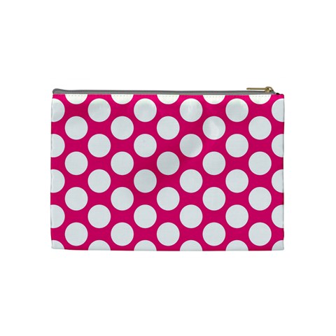 Pink Polkadot Cosmetic Bag (Medium) from ArtsNow.com Back