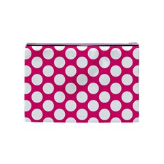 Pink Polkadot Cosmetic Bag (Medium) from ArtsNow.com Back