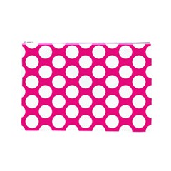 Pink Polkadot Cosmetic Bag (Large) from ArtsNow.com Front