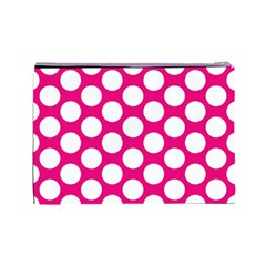 Pink Polkadot Cosmetic Bag (Large) from ArtsNow.com Back