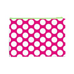 Pink Polkadot Cosmetic Bag (Large) from ArtsNow.com Back