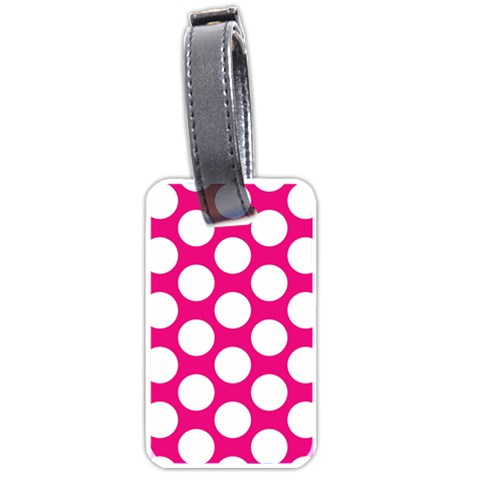 Pink Polkadot Luggage Tag (One Side) from ArtsNow.com Front