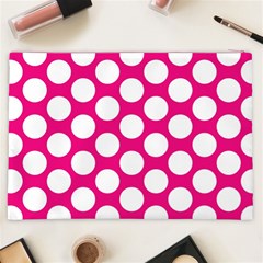 Pink Polkadot Cosmetic Bag (XXL) from ArtsNow.com Back