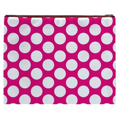 Pink Polkadot Cosmetic Bag (XXXL) from ArtsNow.com Back