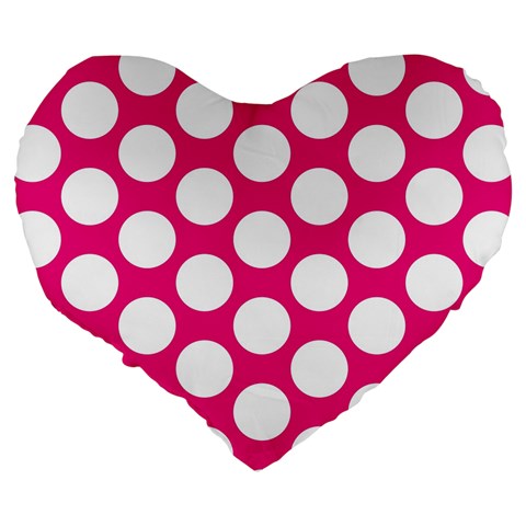 Pink Polkadot 19  Premium Heart Shape Cushion from ArtsNow.com Back