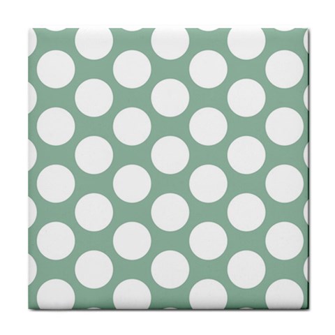 Jade Green Polkadot Ceramic Tile from ArtsNow.com Front