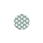 Jade Green Polkadot 1  Mini Button