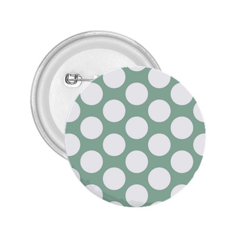 Jade Green Polkadot 2.25  Button from ArtsNow.com Front