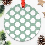 Jade Green Polkadot Round Ornament