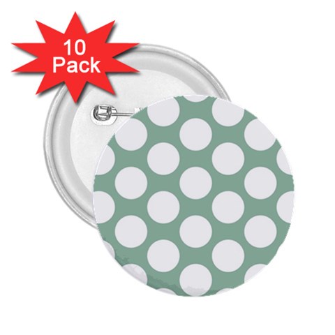 Jade Green Polkadot 2.25  Button (10 pack) from ArtsNow.com Front