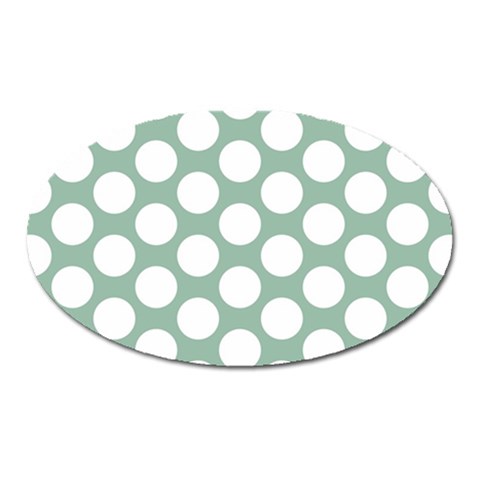 Jade Green Polkadot Magnet (Oval) from ArtsNow.com Front