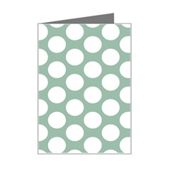 Jade Green Polkadot Mini Greeting Card from ArtsNow.com Left