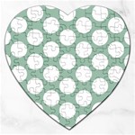 Jade Green Polkadot Jigsaw Puzzle (Heart)