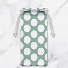 Jade Green Polkadot Jewelry Bag from ArtsNow.com Front