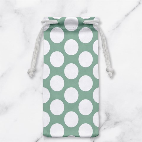 Jade Green Polkadot Jewelry Bag from ArtsNow.com Back