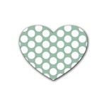 Jade Green Polkadot Drink Coasters 4 Pack (Heart) 