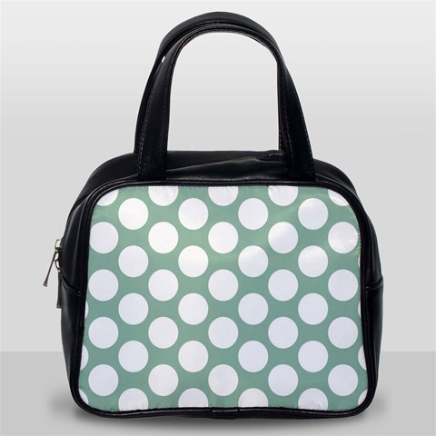 Jade Green Polkadot Classic Handbag (One Side) from ArtsNow.com Front