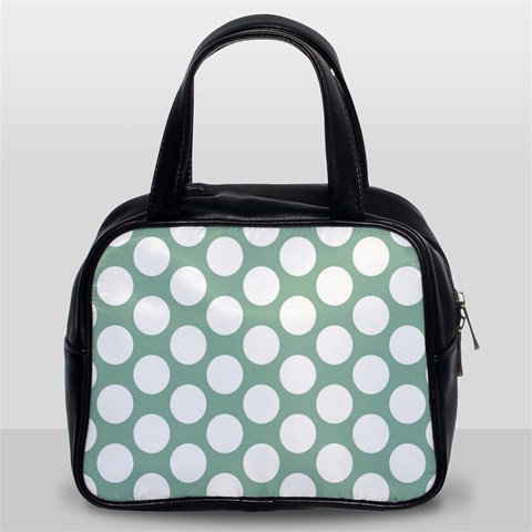 Jade Green Polkadot Classic Handbag (Two Sides) from ArtsNow.com Front