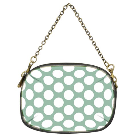 Jade Green Polkadot Chain Purse (Two Sided)  from ArtsNow.com Back