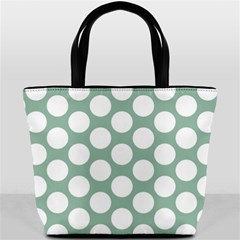 Jade Green Polkadot Bucket Handbag from ArtsNow.com Front