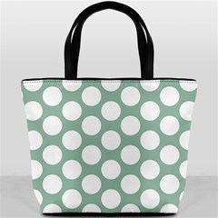 Jade Green Polkadot Bucket Handbag from ArtsNow.com Back