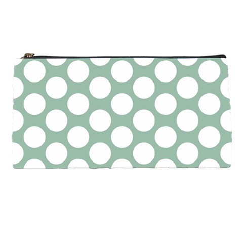 Jade Green Polkadot Pencil Case from ArtsNow.com Front