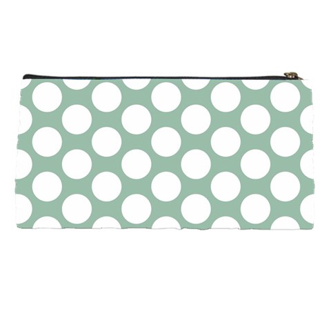 Jade Green Polkadot Pencil Case from ArtsNow.com Back