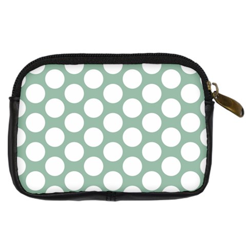 Jade Green Polkadot Digital Camera Leather Case from ArtsNow.com Back